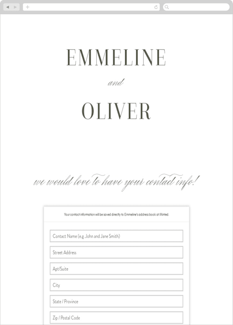 Digital Wedding Address Collection Cards