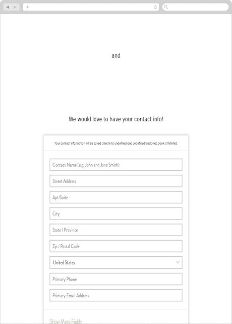 Digital Wedding Address Collection Cards