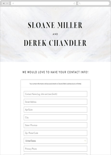 Digital Wedding Address Collection Cards