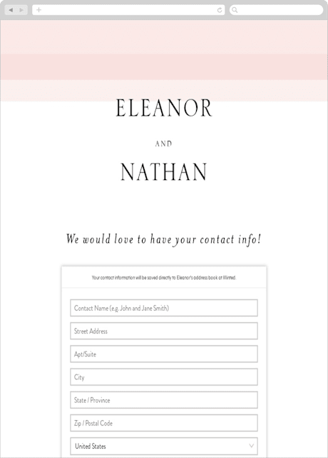 Digital Wedding Address Collection Cards