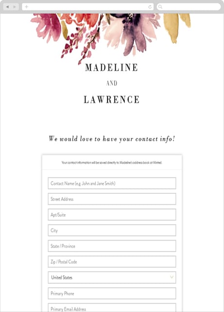 Digital Wedding Address Collection Cards