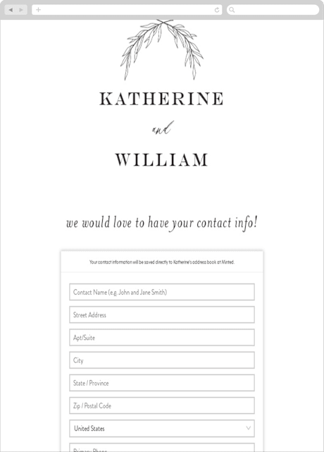 Digital Wedding Address Collection Cards