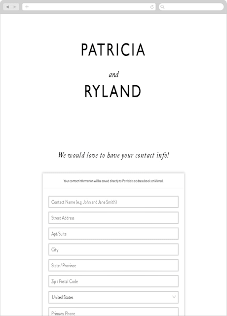 Digital Wedding Address Collection Cards