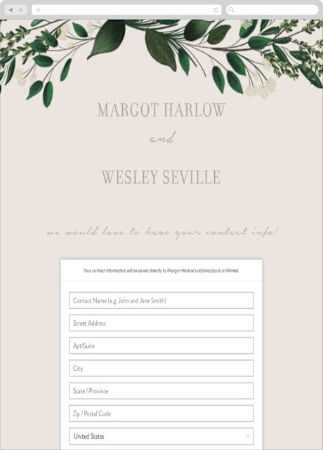 Digital Wedding Address Collection Cards