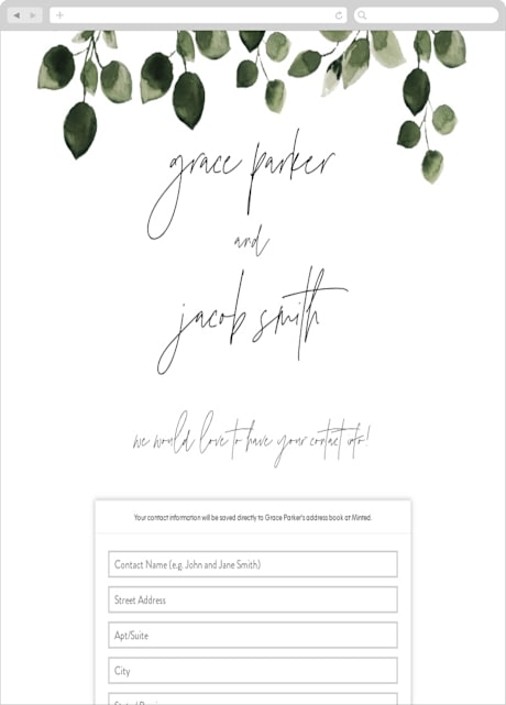 Digital Wedding Address Collection Cards