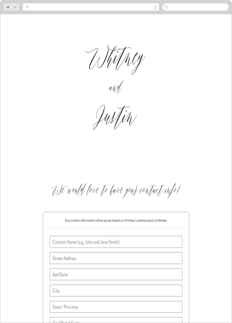 Digital Wedding Address Collection Cards