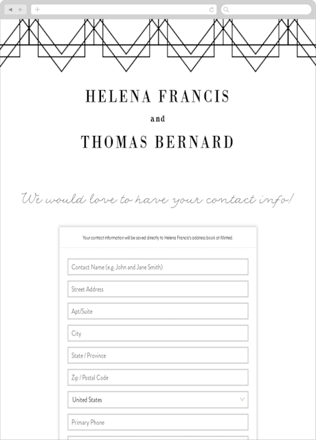 Digital Wedding Address Collection Cards