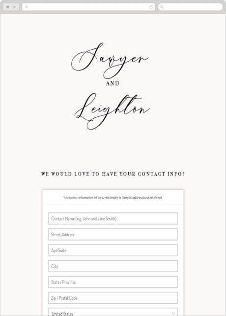 Digital Wedding Address Collection Cards