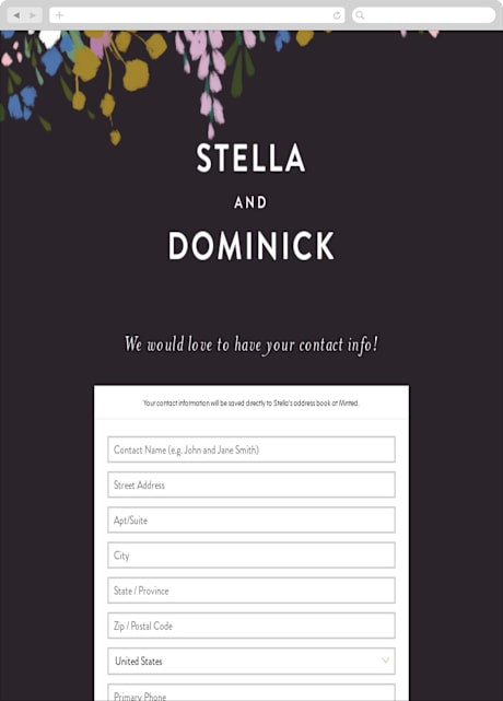 Digital Wedding Address Collection Cards