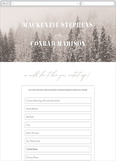 Digital Wedding Address Collection Cards