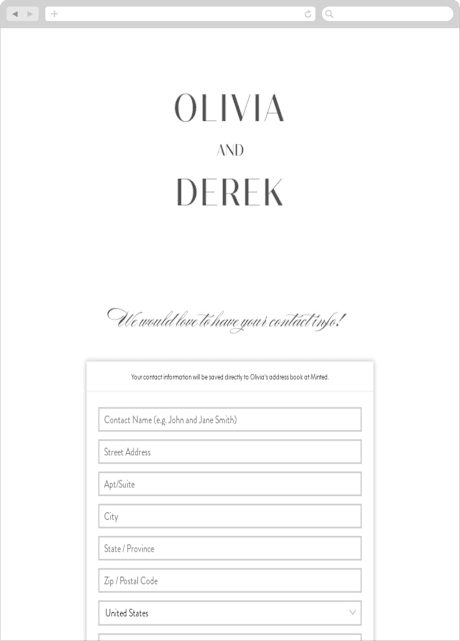 Digital Wedding Address Collection Cards