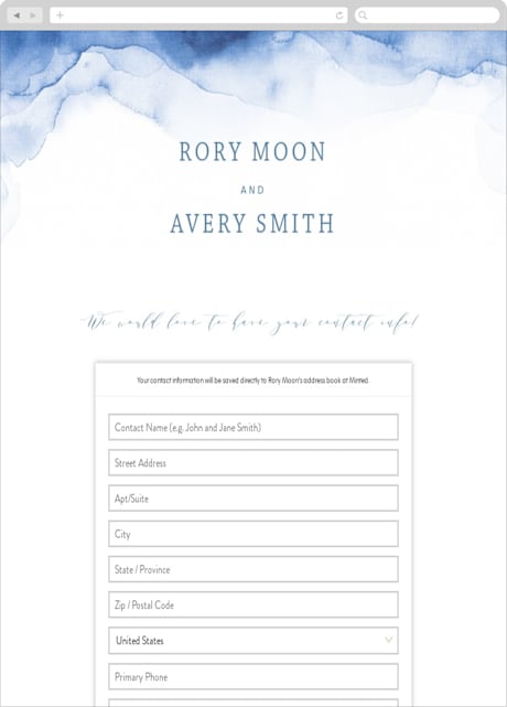 Digital Wedding Address Collection Cards