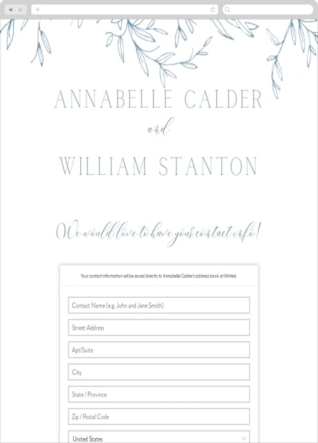 Digital Wedding Address Collection Cards