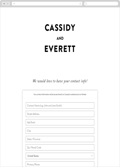 Digital Wedding Address Collection Cards