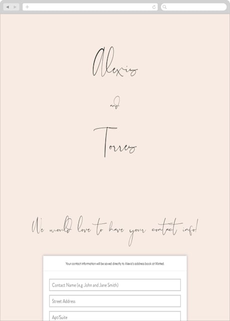 Digital Wedding Address Collection Cards