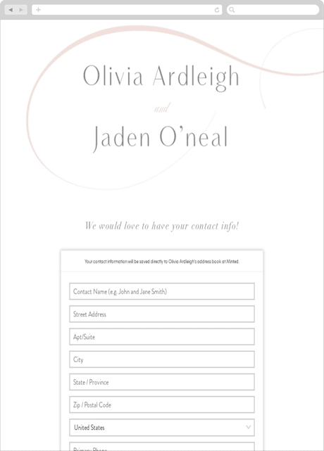 Digital Wedding Address Collection Cards