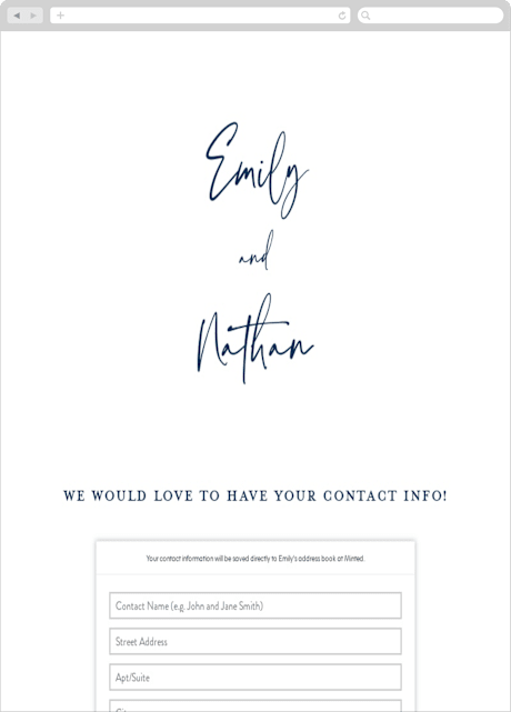 Digital Wedding Address Collection Cards