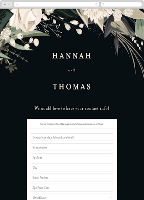 Digital Wedding Address Collection Cards