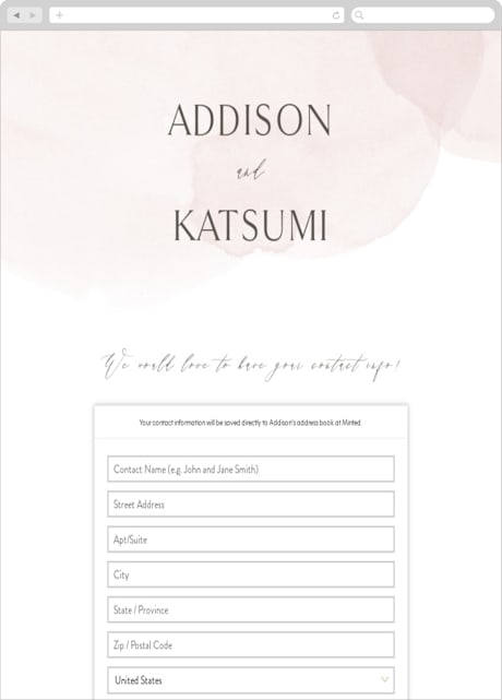 Digital Wedding Address Collection Cards