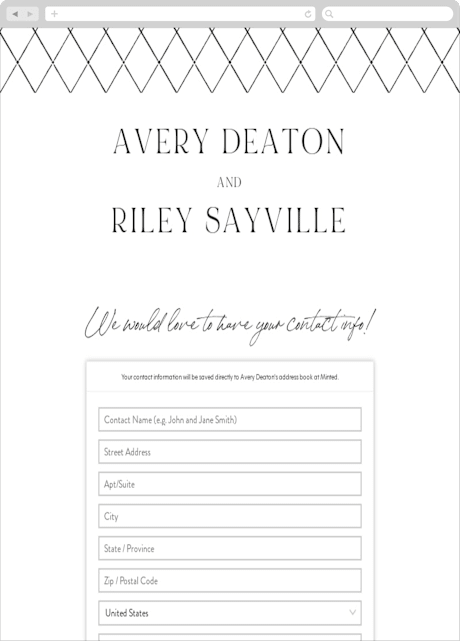 Digital Wedding Address Collection Cards