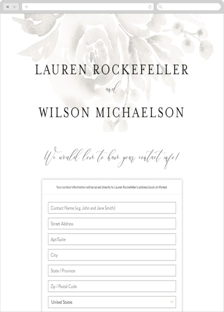 Digital Wedding Address Collection Cards
