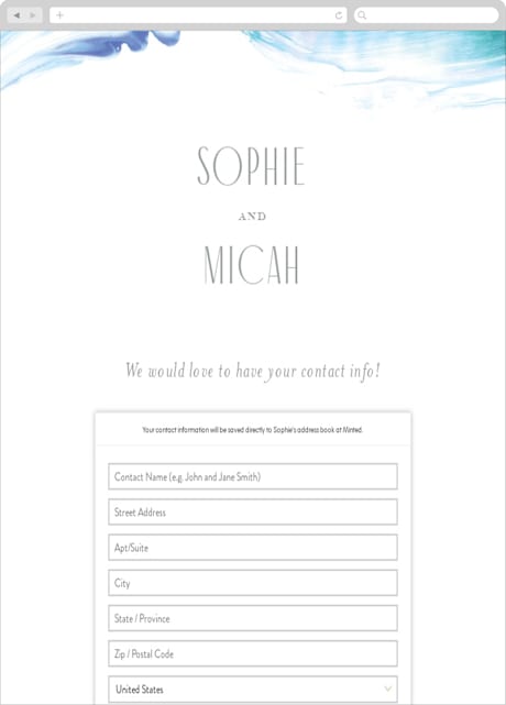 Digital Wedding Address Collection Cards