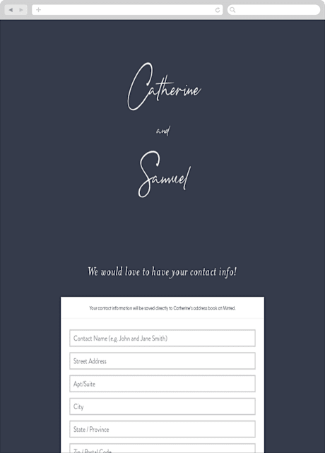 Digital Wedding Address Collection Cards