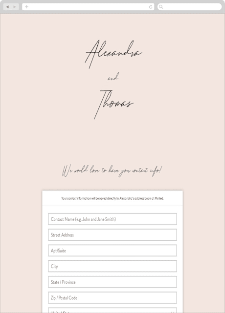 Digital Wedding Address Collection Cards
