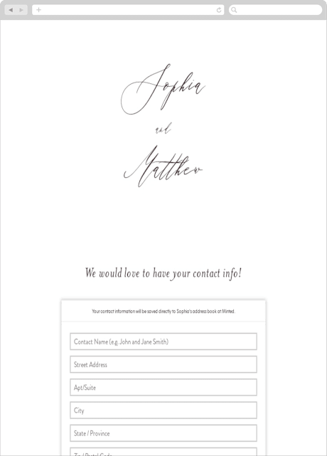 Digital Wedding Address Collection Cards