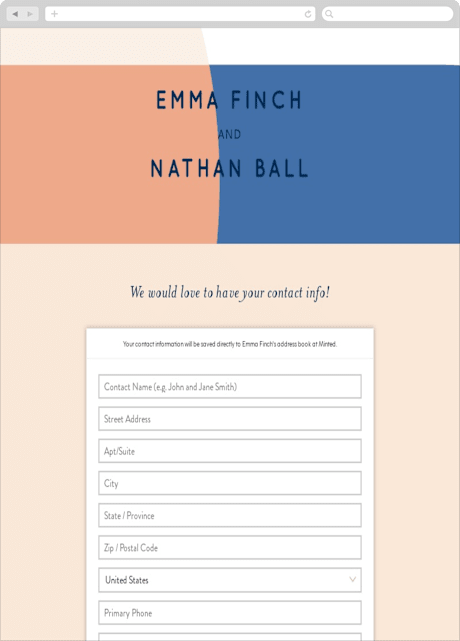 Digital Wedding Address Collection Cards