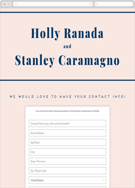 Digital Wedding Address Collection Cards