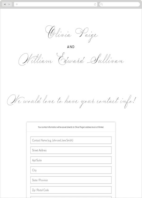 Digital Wedding Address Collection Cards