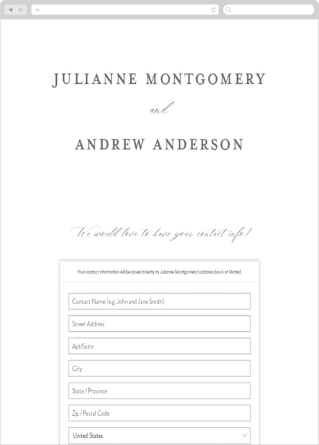 Digital Wedding Address Collection Cards