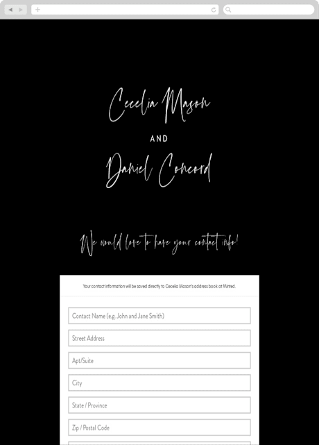 Digital Wedding Address Collection Cards
