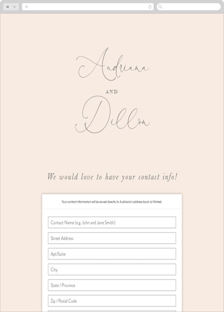 Digital Wedding Address Collection Cards