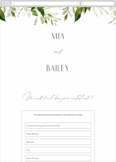Digital Wedding Address Collection Cards
