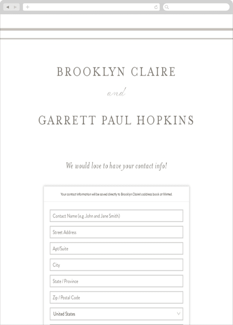 Digital Wedding Address Collection Cards