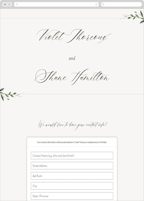 Digital Wedding Address Collection Cards
