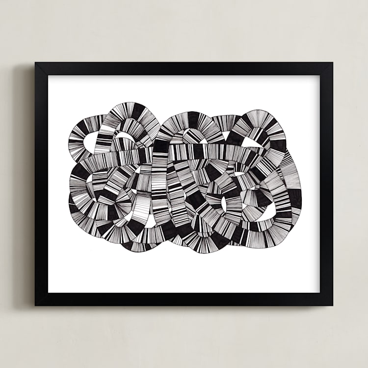 "Sandworm 2" - Art Print in Black by Jaime Derringer - Framed