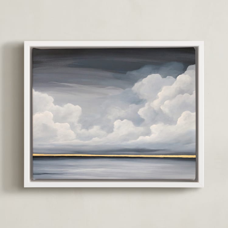 "Quiet Comfort" - Art Print in Slate Grey by Mya Bessette - Framed Canvas