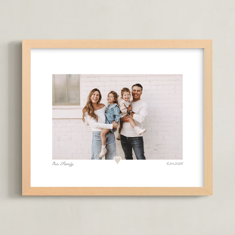 "With a Heart: Landscape Framed Photo" - Framed Photo in Taupe by Laura Hamm - Framed