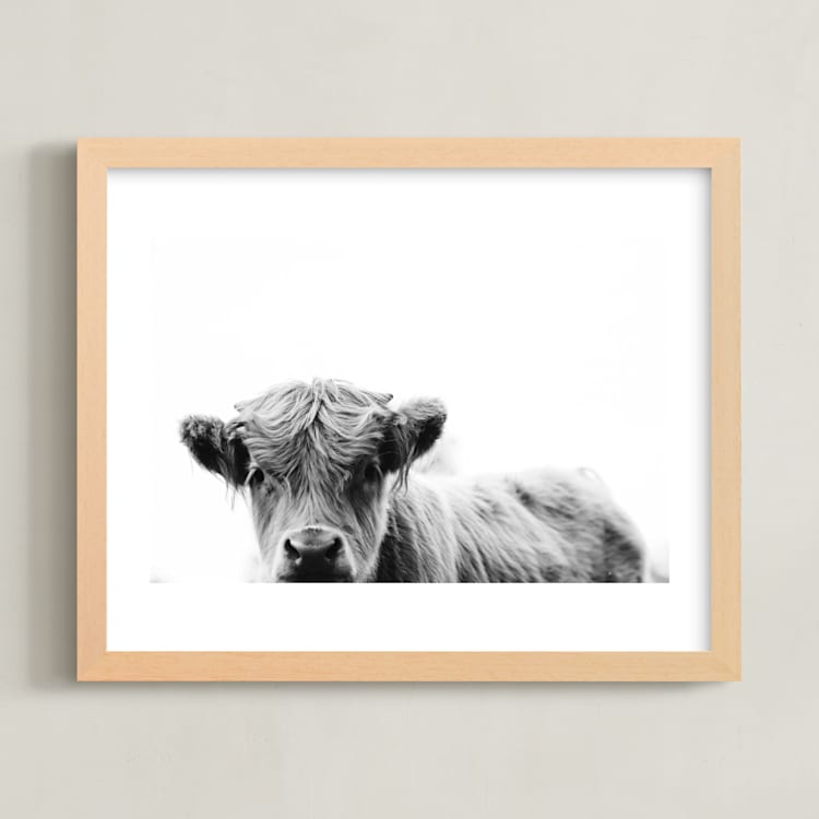 "Leon" - Art Print in Black White by Amy Carroll - Framed