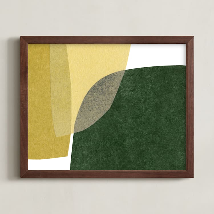 "spatial divide one" - Art Print in citron by Carrie Moradi - Framed