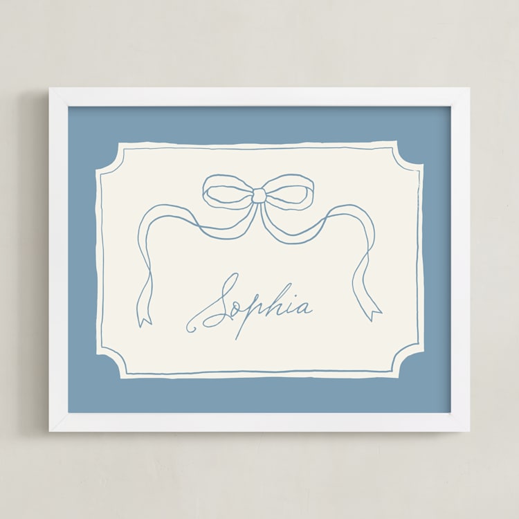 "Simple and Sweet" - Personalized Art Print in Denim by Kelly Watkins - Framed
