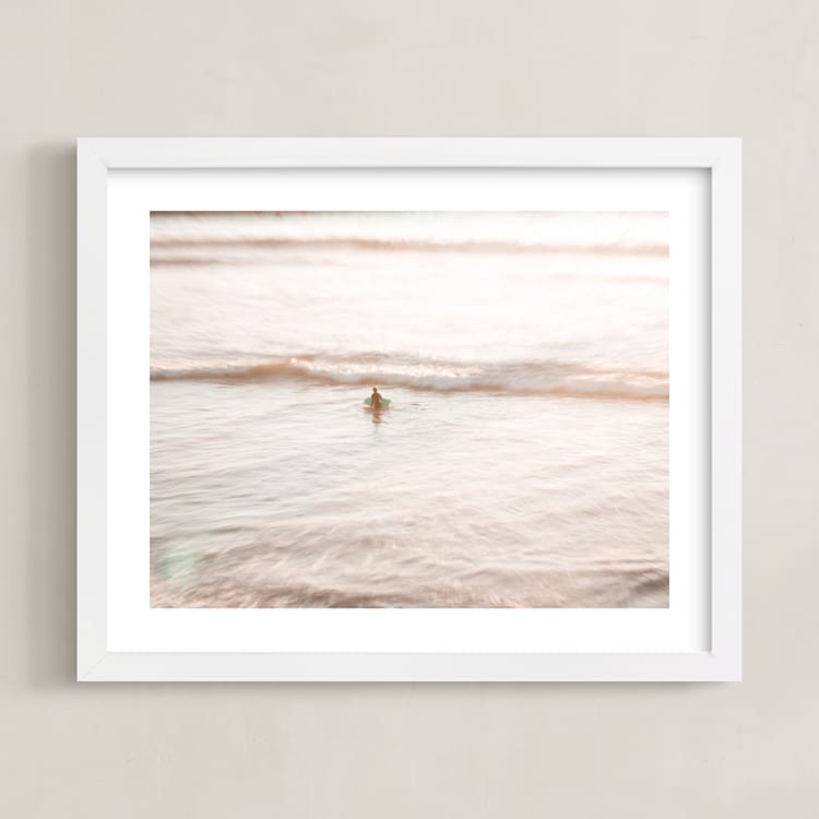 "Learning the Sea" - Art Print in Sunset Glow by Shannon Howard - Framed
