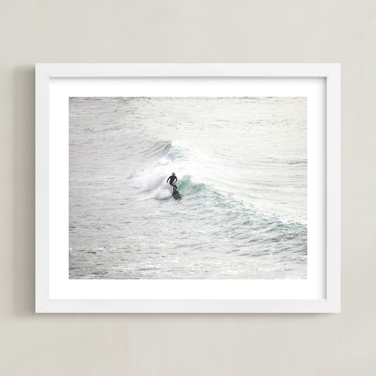 "Hat Day" - Art Print in Seafoam by Shannon Howard - Framed