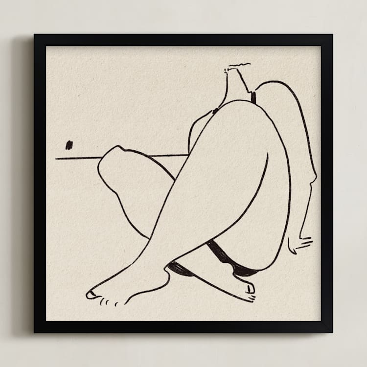 "Beach Bum" - Art Print in Ivory by Katie Spak - Framed