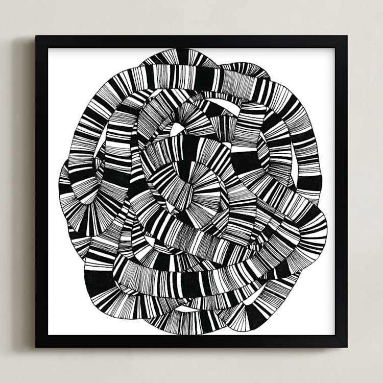 "Sandworm 1" - Art Print in Black by Jaime Derringer - Framed