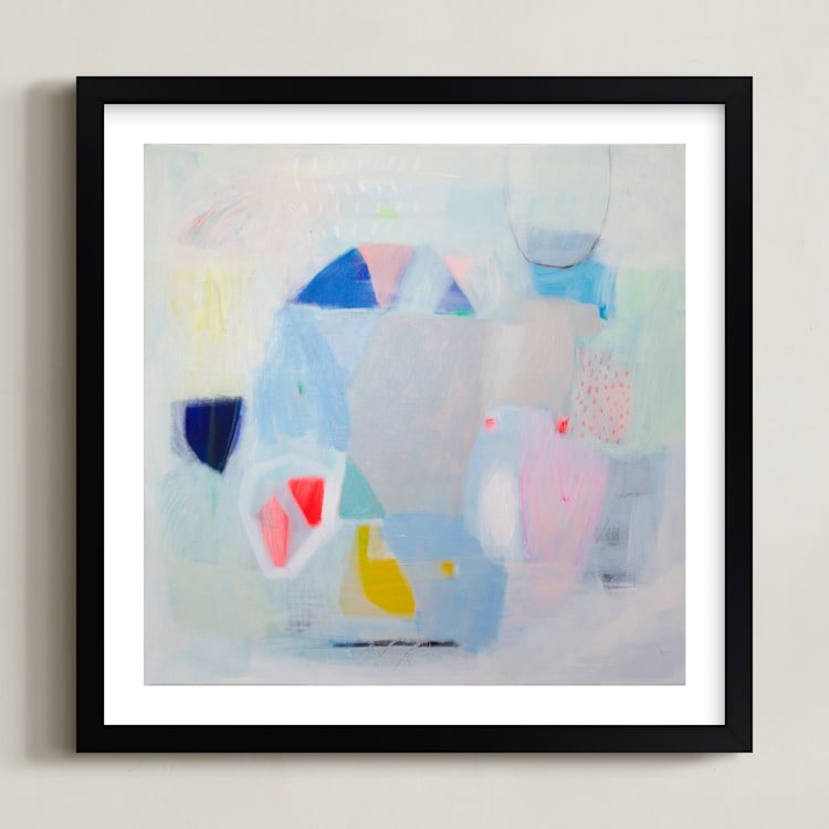 "Snow White" - Art Print in Sky Blue by Shina Choi - Framed