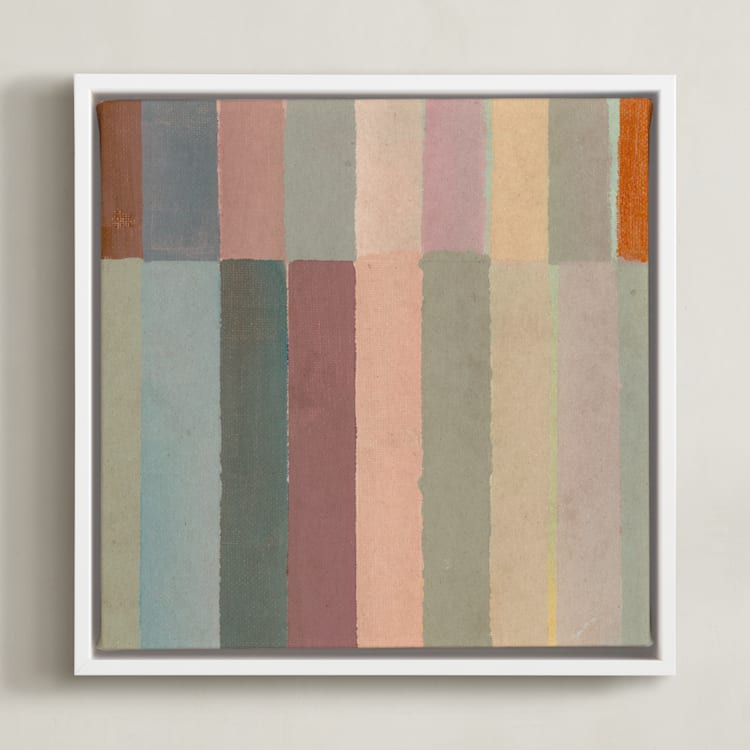 "Piano Bars I" - Art Print in Mauve by Lindsay Megahed - Framed Canvas